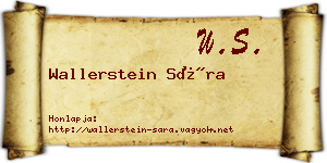Wallerstein Sára névjegykártya