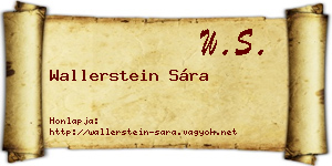Wallerstein Sára névjegykártya